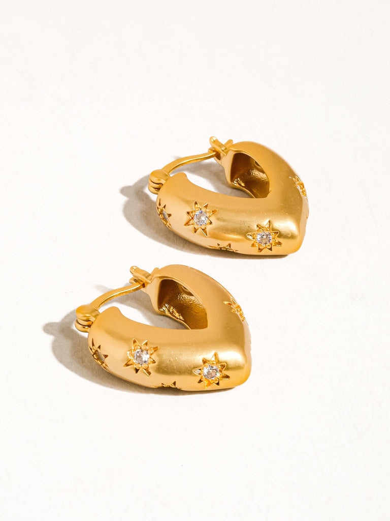 Star Heart Hoop Earring