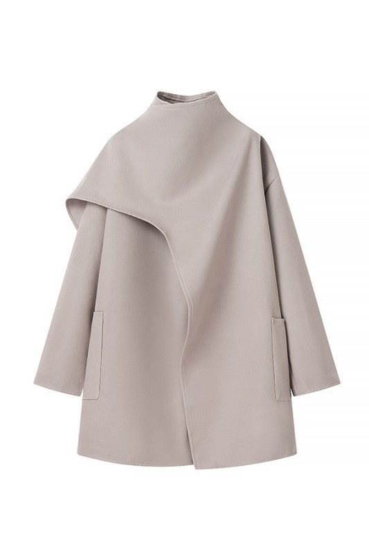 Ready and Chic Shawl Collar Coat-Khaki