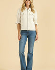 Seaside Zipper Front Jacket-Cream