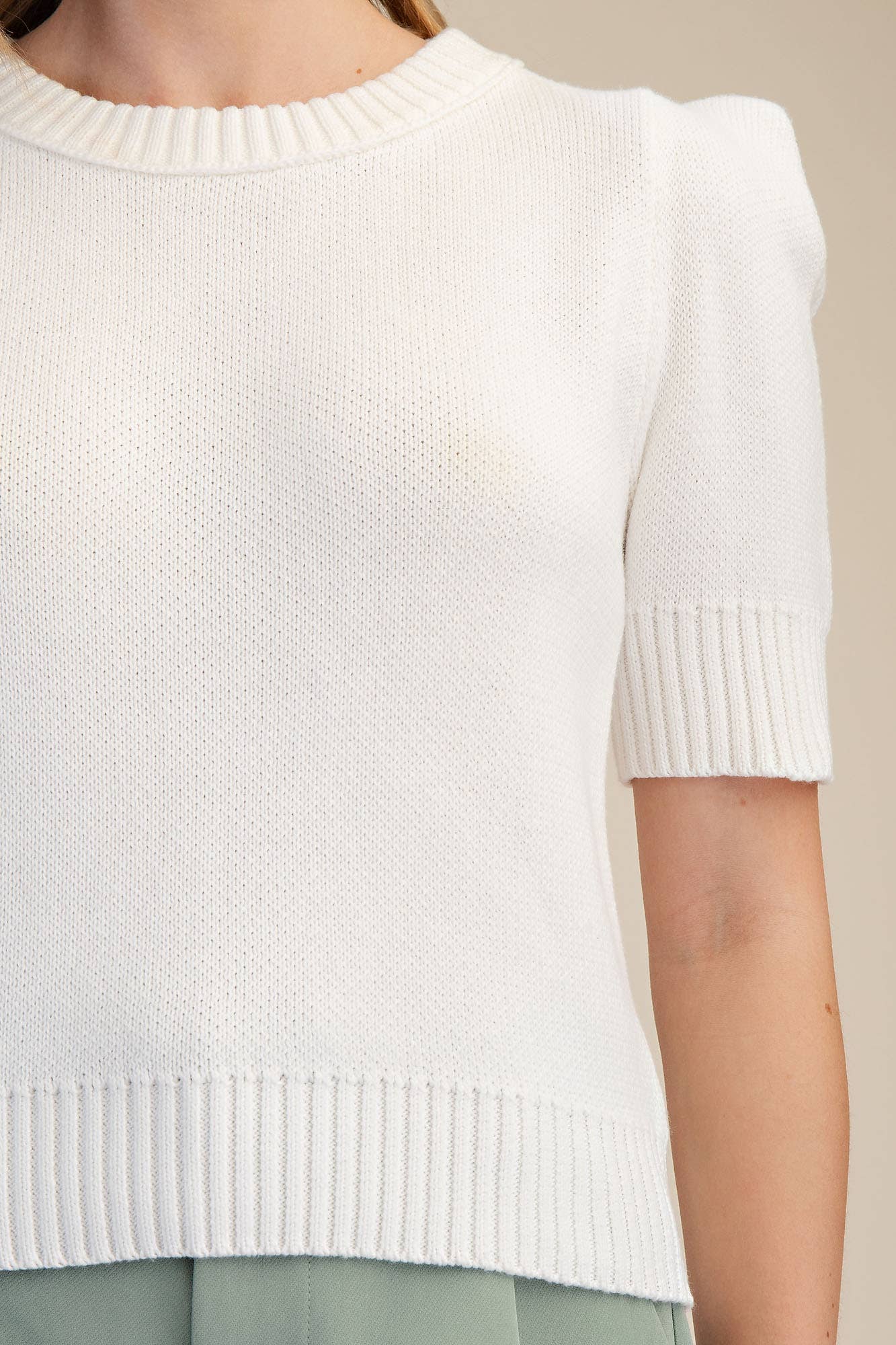 Weekend Time Knit Top-Ivory