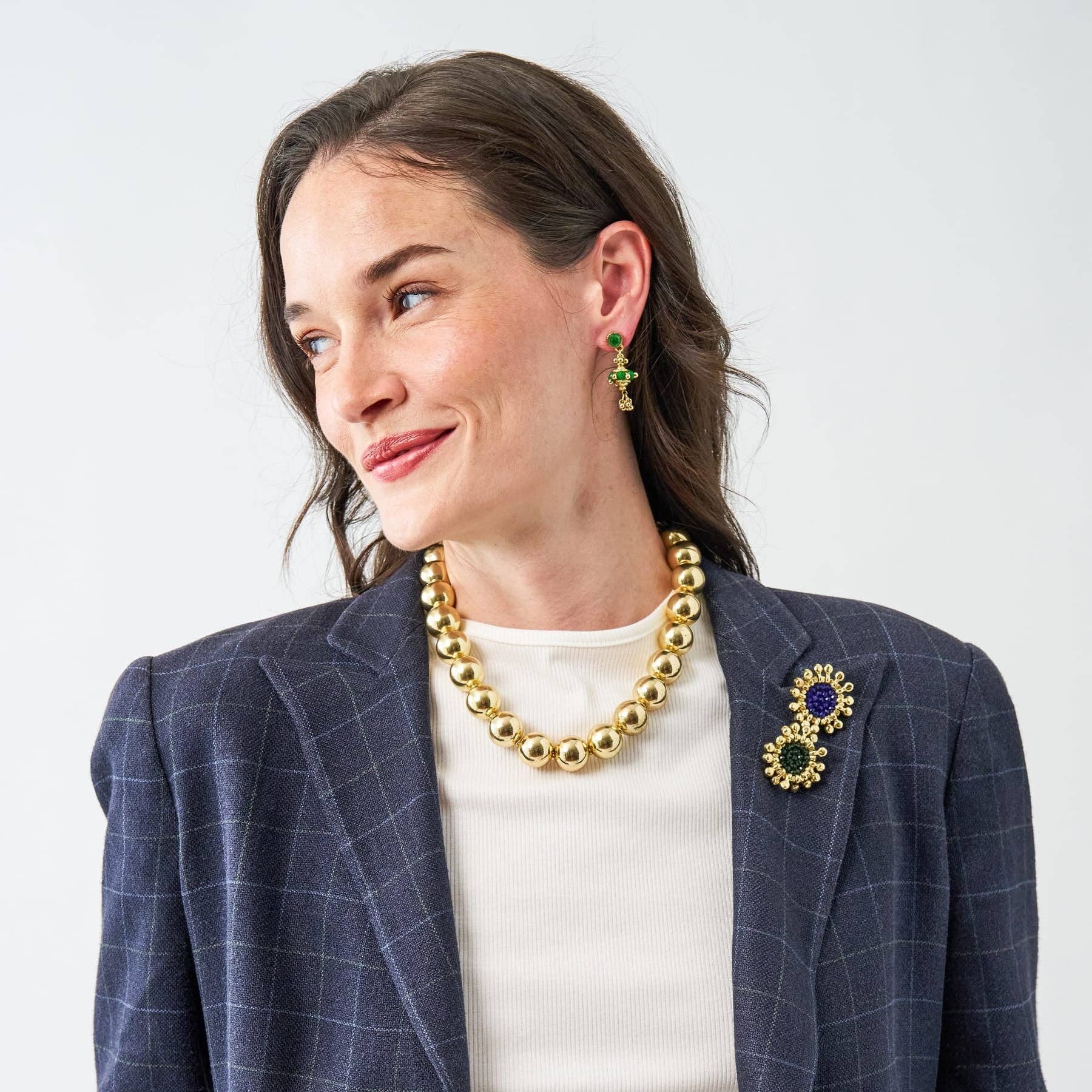 Iris Golden Bead Necklace