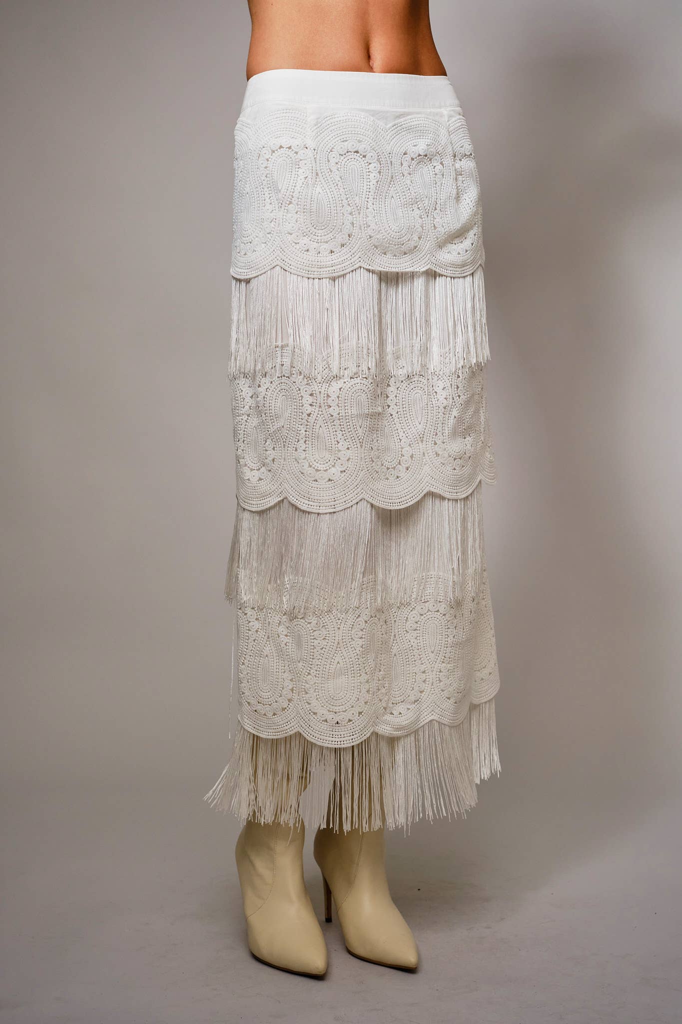 Saltair Fringe Midi Skirt