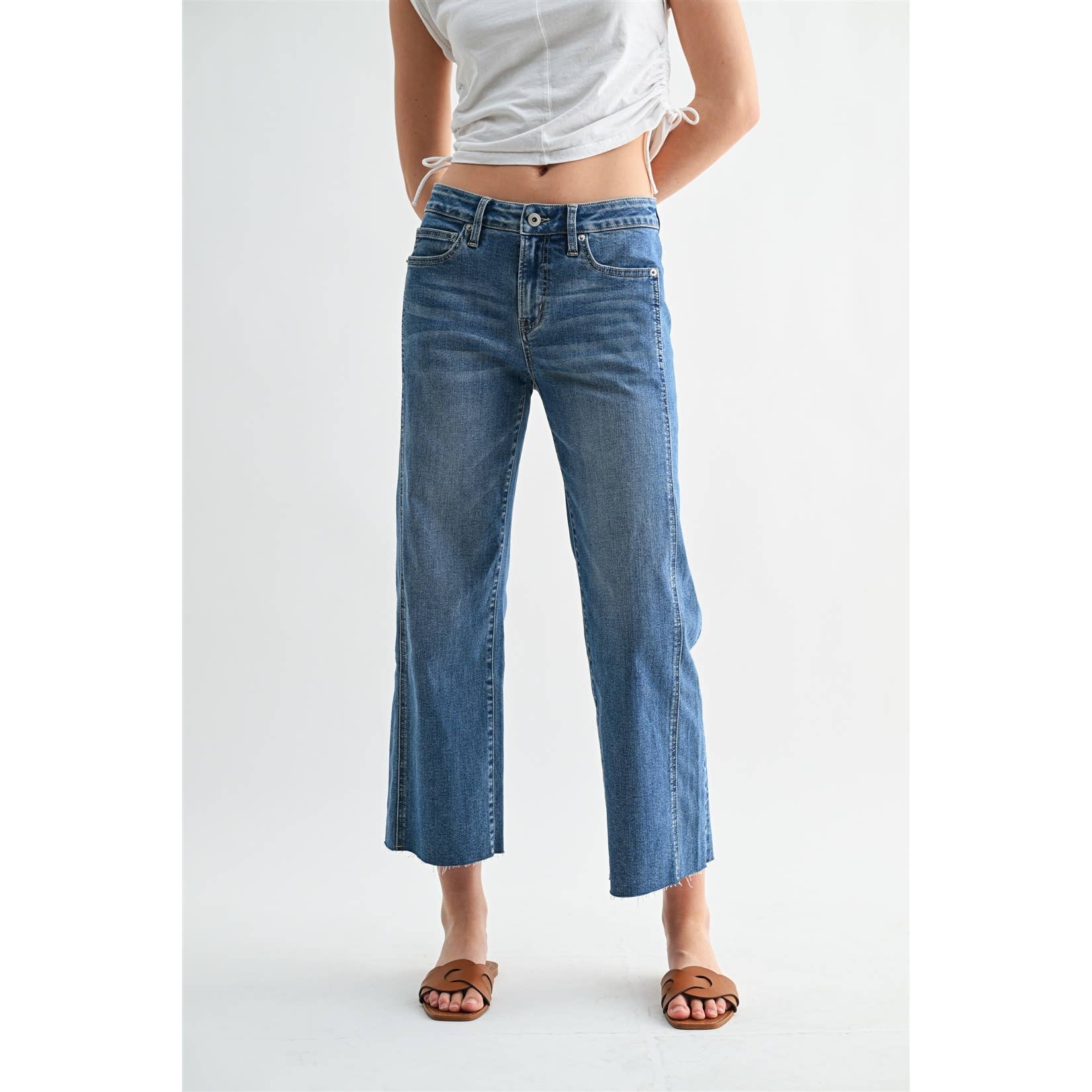 Coffee Run Mid Rise Straight Jeans