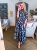 Season of Style Floral Midi Dress-Navy