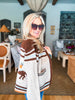 Cowboy Desert Zip-up Cardigan- Oatmeal