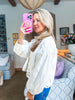Bay Breeze Denim Top-Off White