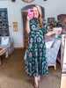 Season of Style Floral Midi Dress-Pine