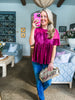 Soft Velvet Vibes Applique Top-Woodrose