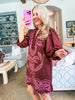 Harvest Charm Embroidered Mini Dress-Chocolate