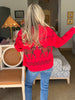 Horse Knit Sweater-Red
