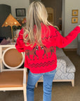 Horse Knit Sweater-Red