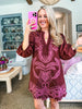Harvest Charm Embroidered Mini Dress-Chocolate