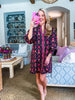 Floral Escape Mini Dress-Dark Navy