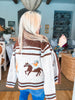 Cowboy Desert Zip-up Cardigan- Oatmeal