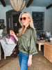City Sights Zipup Top- Olive