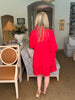 Eyelet Love Mini Dress-Red