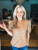 Coffee Time Faux Leather Top