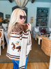 Cowboy Desert Zip-up Cardigan- Oatmeal
