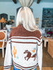 Cowboy Desert Zip-up Cardigan- Oatmeal