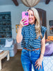 Denim Daisies Embroidered Top