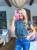 Denim Daisies Embroidered Top
