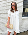 She’s Gone Country Denim Dress-Cream