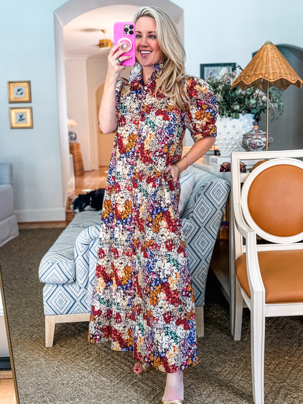 Courtyard Brunch Floral Midi Dress