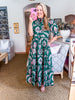 Season of Style Floral Midi Dress-Pine