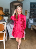 Round Top Rose Mini Dress