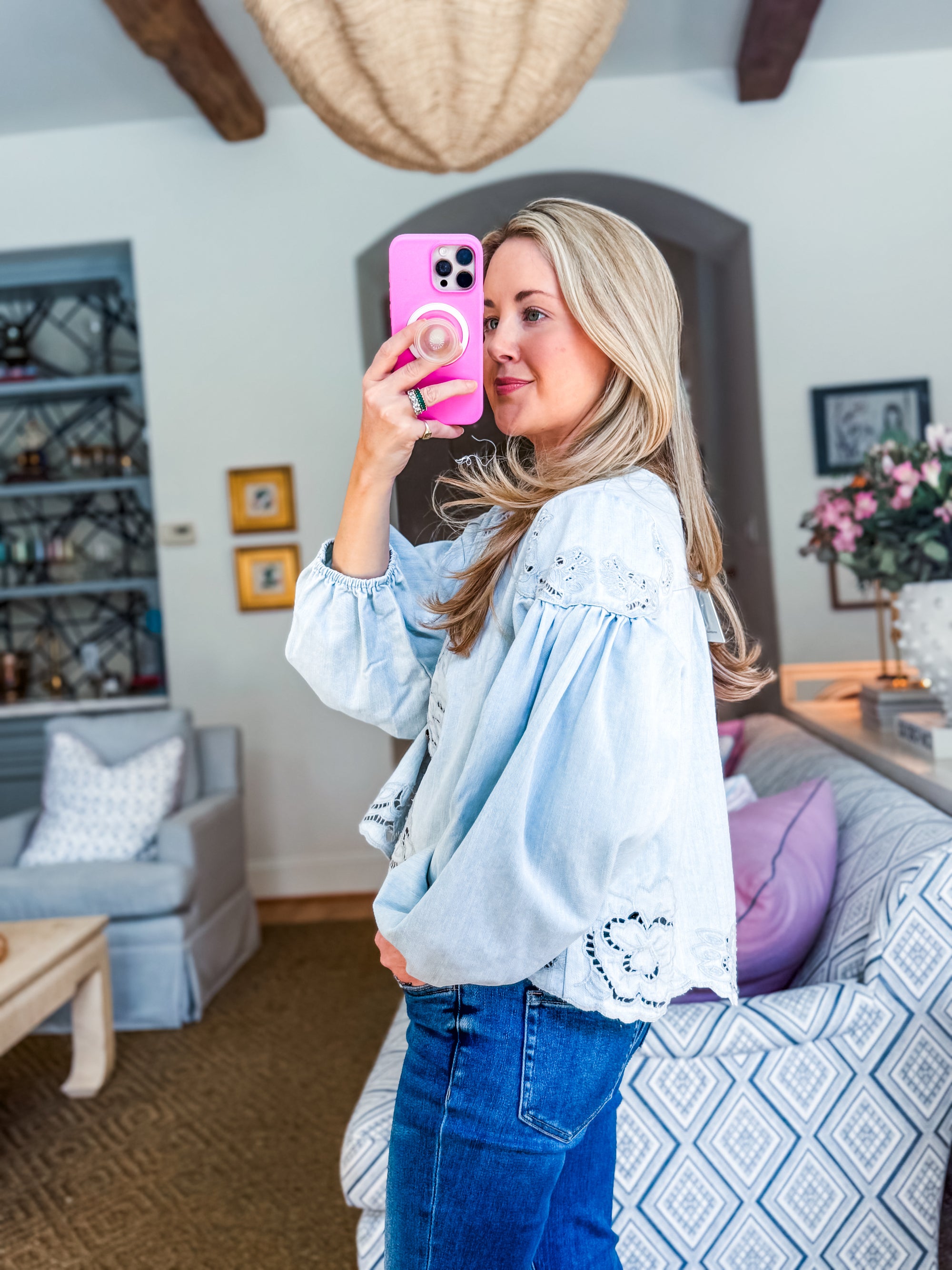 Bay Breeze Denim Top-Denim