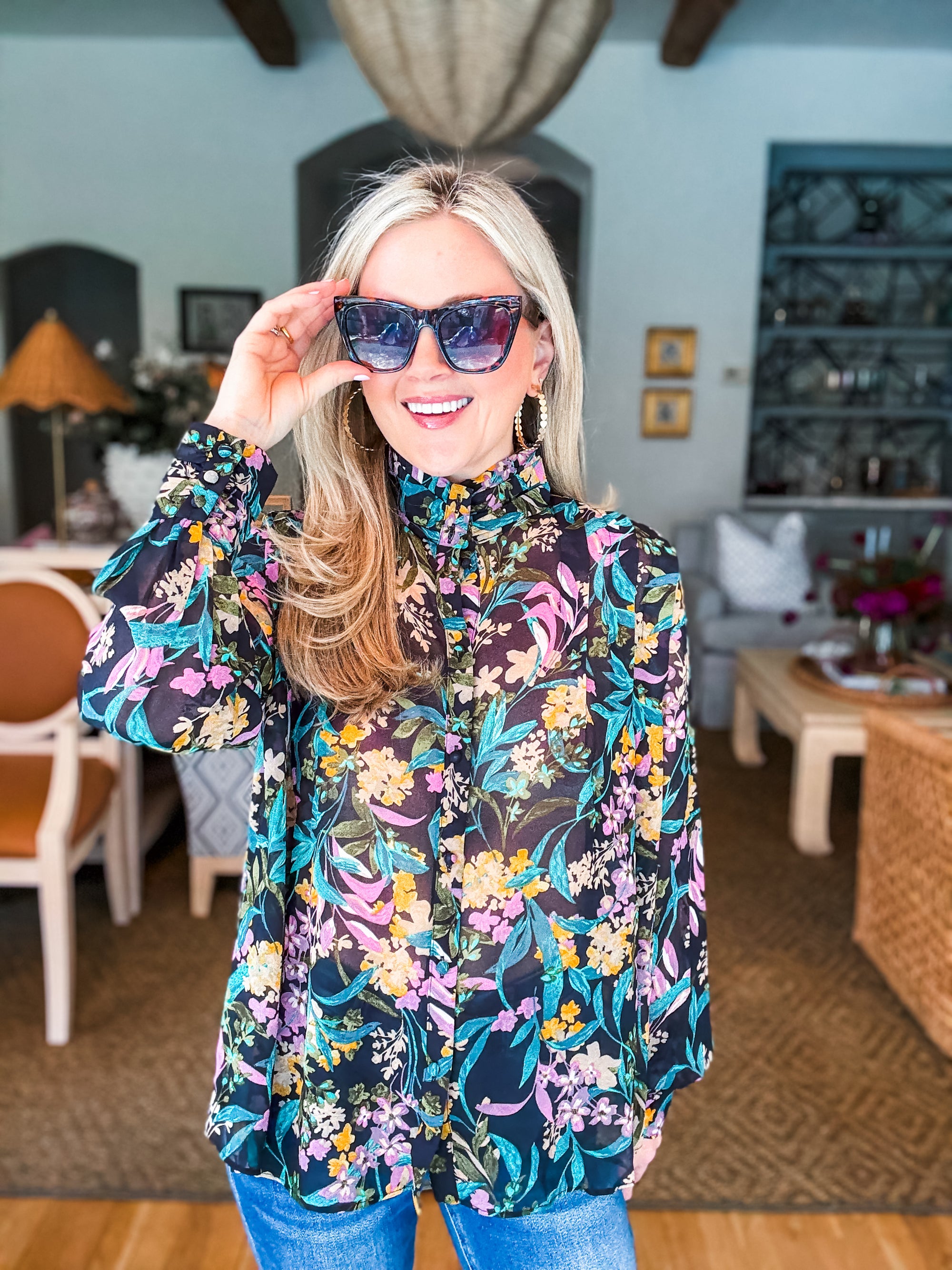 Midnight Garden Floral Top