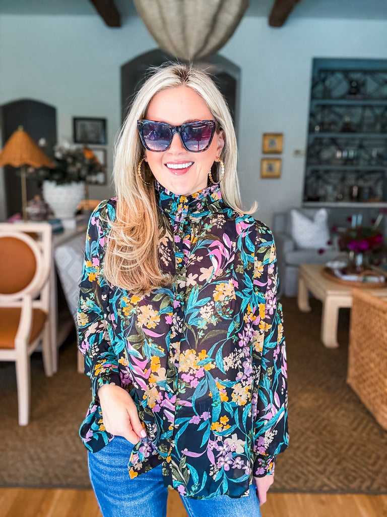 Midnight Garden Floral Top