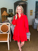 Eyelet Love Mini Dress-Red