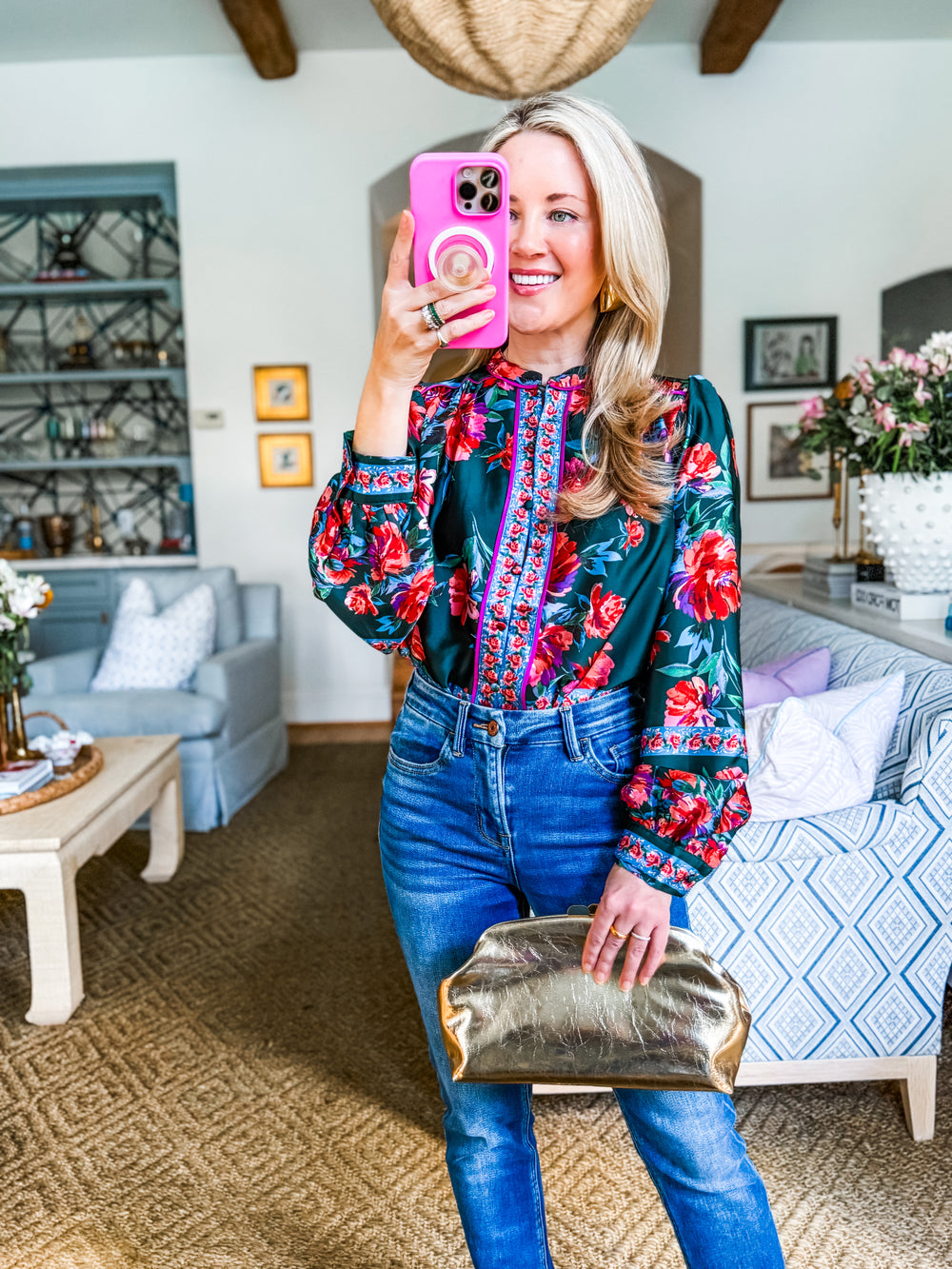 Garden Motif Floral Top