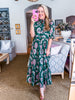Season of Style Floral Midi Dress-Pine