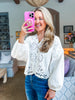 Bay Breeze Denim Top-Off White