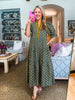 Pretty And Poised Floral Midi Dress-Green