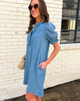 Denim Roots Mini Dress