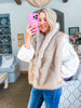 Snow Angel Faux Fur Vest-French Stone