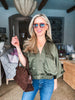 City Sights Zipup Top- Olive