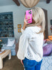 Bay Breeze Denim Top-Off White