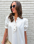 She’s Gone Country Denim Dress-Cream