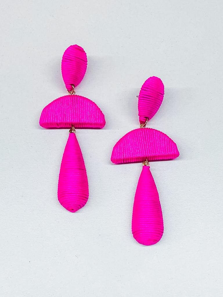 Teardrop Dangle Earrings- Fuchsia