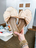 Big Bow Raffia Sandals- Natural