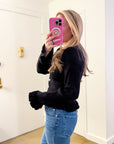 Falling for Cozy Knit Cardigan-Black