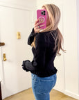 Falling for Cozy Knit Cardigan-Black