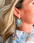 Turquoise Sunburst Drop Earrings