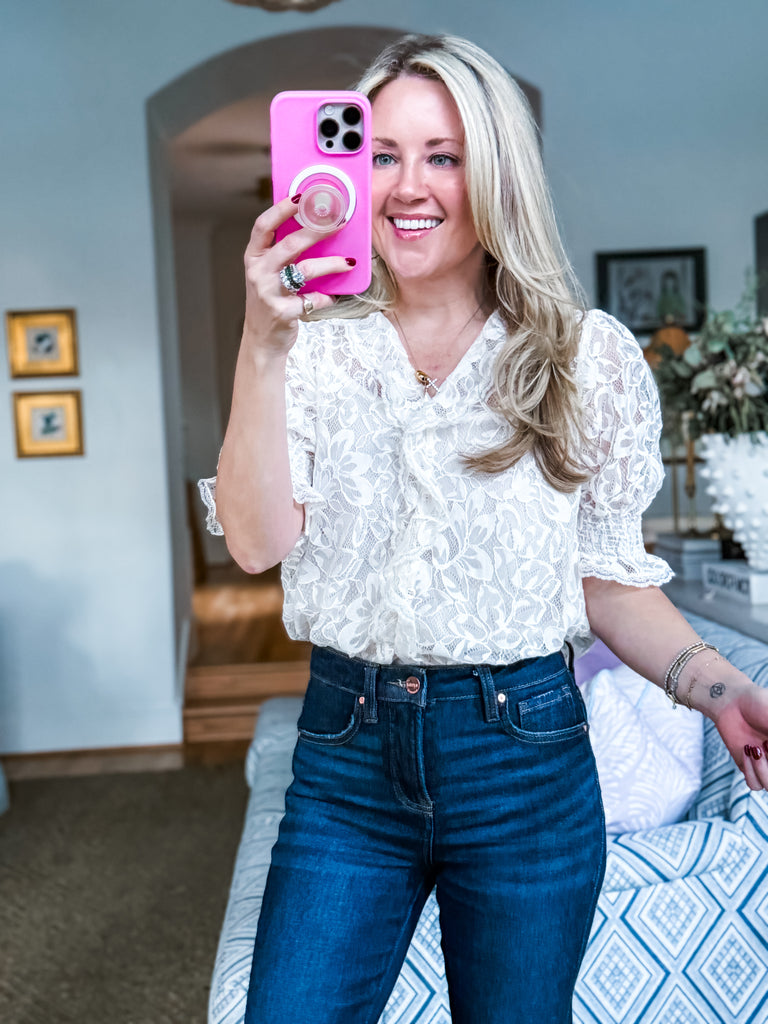 Whimsical Floral Lace Top