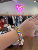 Tasha Striped Enamel Bangle- Rainbow