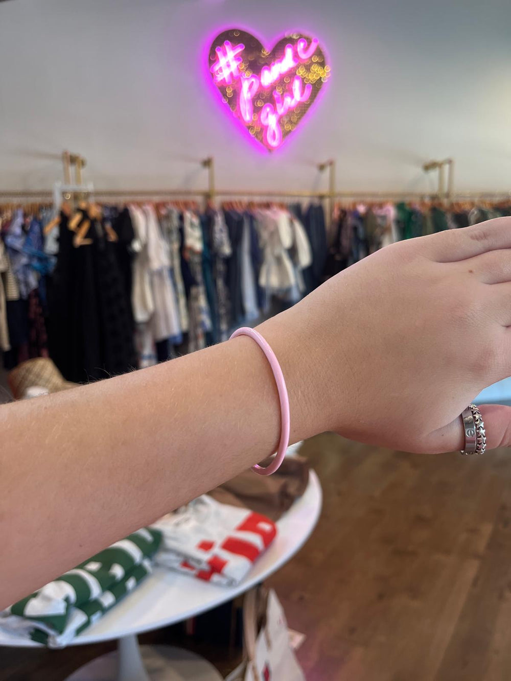 Enamel Cuff Bracelet- Bubblegum Pink